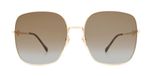 Gucci Gg0879s Lunettes de soleil femme doré géométrique marron 61mm