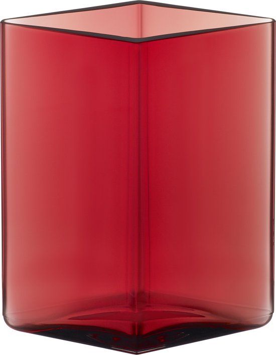 Iittala Ruutu Vaas - Cranberry - 11.5 x 14 cm