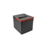 Emuca - Recyclingcontainer voor keukenlade Recycle met geurdicht dekse, H 216 mm (1 x 12 L), Plastic Antracietgrijs