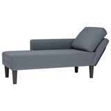 VidaXL Chaise longue met kussen en rechterarmleuning fluweel donkergrijs