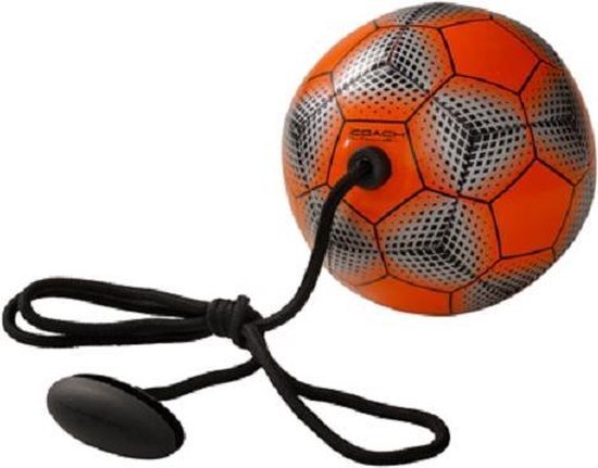 Piri Sport mini voetbal aan koord - oranje/grijs/zwart