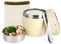 Unyqoos® Boîte à lunch thermique étanche en acier inoxydable avec cuillère et sac de transport