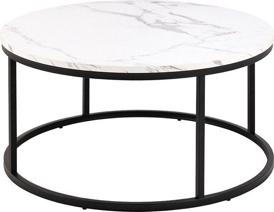 Salontafel Ø 80 cm Rowan Marmer Wit