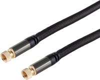 2,5 BlackCotton 2,5 m SAT-kabel, viervoudig afgeschermd, dubbel afgeschermd koper, vergulde connectoren, zwarte textielmantel, metalen behuizing