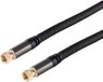 2,5 BlackCotton 2,5 m SAT-kabel, viervoudig afgeschermd, dubbel afgeschermd koper, vergulde connectoren, zwarte textielmantel, metalen behuizing
