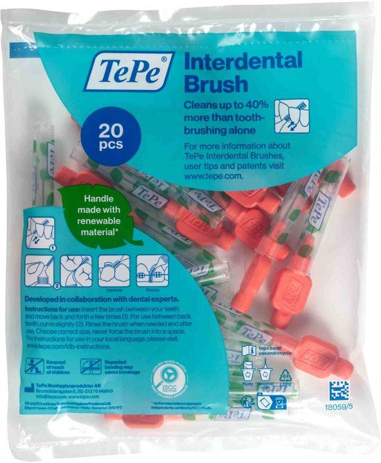 TePe Interdentale Ragers Extra Soft Lichtrood ISO maat 2 – 0,5 mm (20 stuks)