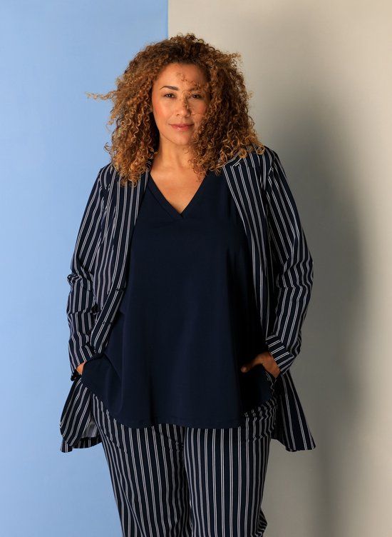 Colletta B Fashion Brands Europe COLLETTA Nadia Cover ups - Dark Blue/White - maat 2(50)