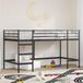 vidaXL Kids'loftbedframe - Effen - Zwart - 100 x 200 cm - Staal