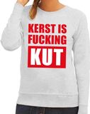 Bellatio Decorations Foute kersttrui / sweater Kerst Is Fucking Kut grijs voor dames - Kersttruien XS