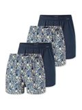 Schiesser Boxer Multi Mannen 4-pack Katoen Printopdruk Dunkelblau, Hell-gelb M
