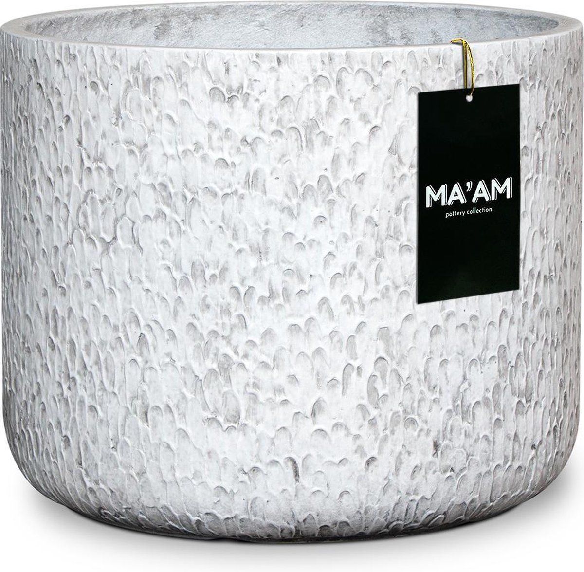 MA'AM Eden - bloempot cilinder - wit 32x26 industrieel stoere plantenpot |modern/botanisch binnen/buiten