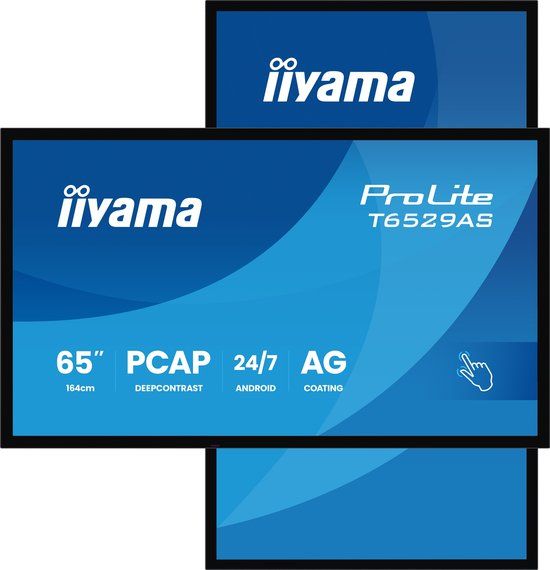 iiyama ProLite T6529AS-B1AG 65-inch 4K Ultra HD Zwart Touchscreen
