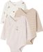 Vertbaudet Set van 3 babyrompers met lange mouwen cappuccino