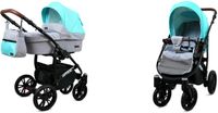 BabyLux Kinderwagen 2in1 OPTIMAL SILVER MINT BLACK FRAME