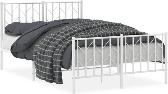 vidaXL Bedframe Metaal Wit 120x200 cm