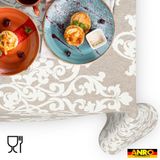 ANRO Tafelkleed Damast Beige 280x140cm Rechte rand Afwasbaar Waterafstotend Binnen & Buiten