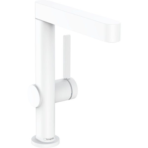 Hansgrohe Finoris wastafelkraan 230 draaibaar pop-up plug mat wit 76060700