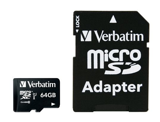 Verbatim Premium 64GB MicroSDXC Class 10 + SD Adapter