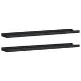 VidaXL Fotoplanken 2 stuks 80x9x3 cm MDF Zwart