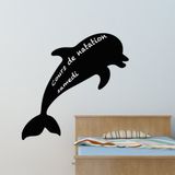 Ambiance Sticker Schoolbordsticker - Uitwisbare Zelfklevende Muurstickers - Dolfijn Silhouet - 55x55cm