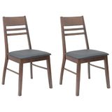 vidaXL - Eetstoelen - 2 stuks - Massief Rubberhout - Lichtbruin - 43 x 54 x 89 cm