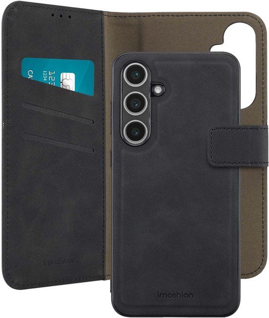 imoshion Hoesje - Geschikt voor Samsung Galaxy S24 FE - Uitneembare 2-in-1 Luxe Bookcase - Zwart
