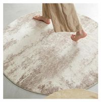 Elzusha - Waschbarer rutschfester Teppich mit abstraktem Design rund 140cm