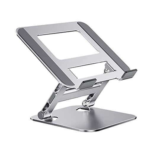 Ohfruit Laptopstandaard voor bureau - aluminium verstelbare laptophouder, opvouwbare draagbare notebookstandaard met hoge warmteafvoer, tablets riser-rek voor thuis, kantoor zilver