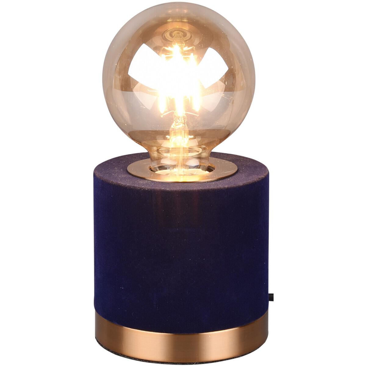 BES LED LED Tafellamp - Tafelverlichting - Trion Juda - E27 Fitting - Rond - Mat Blauw - Fluweel