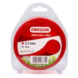 Oregon String trimmerlijn, vervangende nylon grastrimmerdraad voor grastrimmers en bosmaaiers, doe-het-zelf en tuinieren, universele pasvorm, alle doeleinden, rond koord, 2,7 mm x 15 m spoel, rood