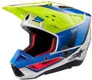 Alpinestars S-M5 Sail Helm Ece 22.06 Geel Fluo Enamel Blauw Zilver Glanzend - Helm