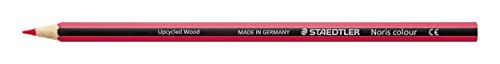 STAEDTLER Noris Colour 185-23 kleurpotloden, bordeaux, zacht antislip oppervlak, hoge breukvastheid, gemaakt van gerecycled hout, intense kleuren, zeshoekig formaat, 12 potloden