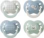 Tommee Tippee Ultimate Fit-fopspeen - 0-6 maanden - 4 stuks - orthodontische symmetrische speen voor baby's- 100% BPA-vrij silicone - Blauw deco