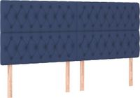 vidaXL Hoofdbord Blauw Stof 180x7x118/128 cm