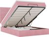 vidaXL Ottomaans bed met matrassen en LED's 140x190cm fluweel roze