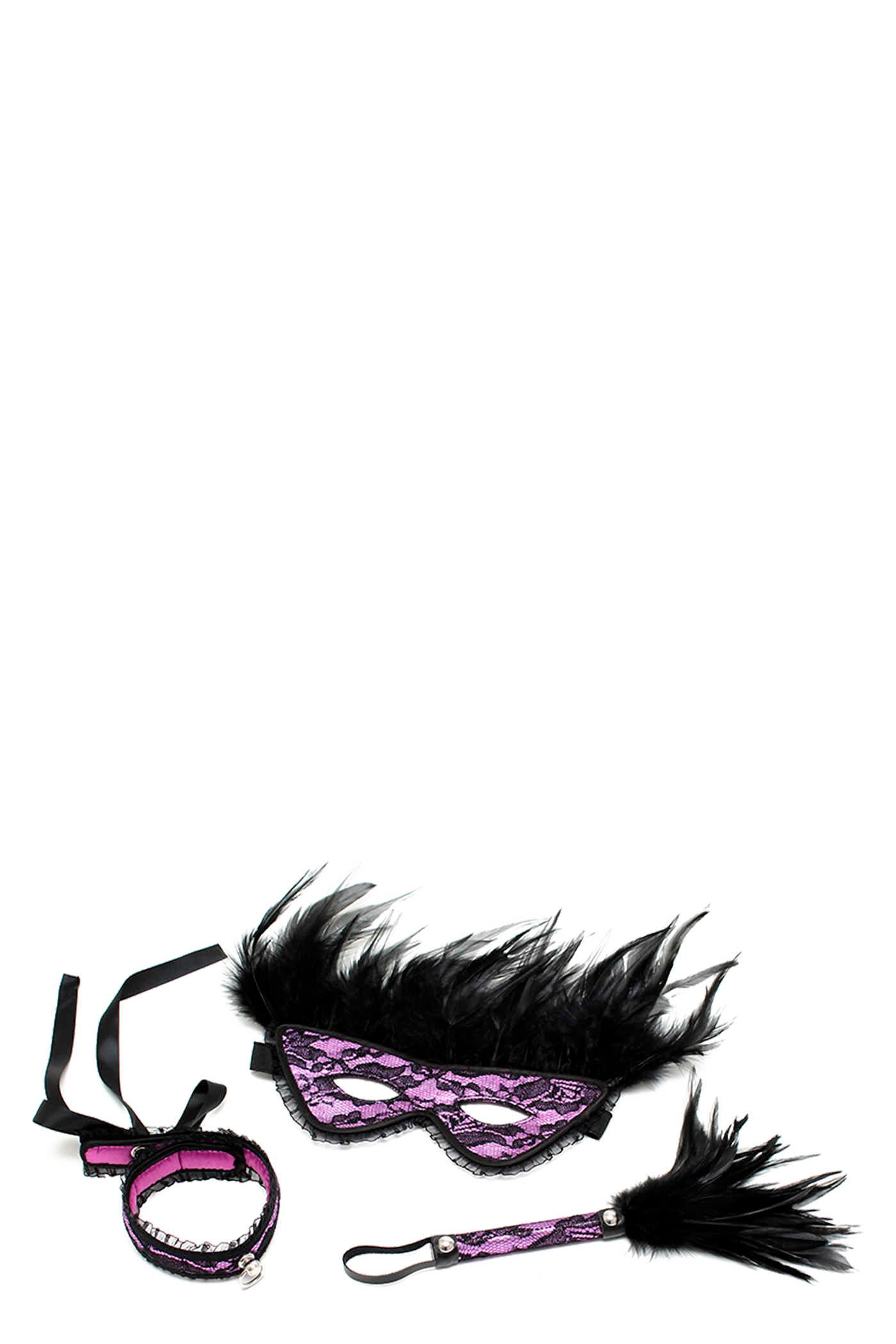 Bondage Play 3-dlg. Domina Set - Zwart - 8718924238387