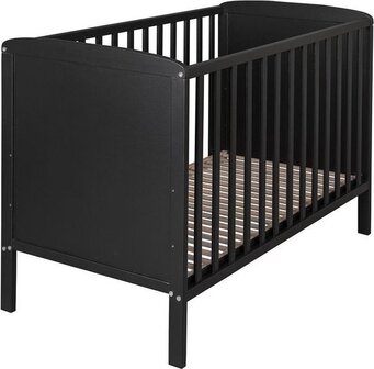 Cabino Baby Bed Zwart Dicht - 60 x 120 cm - Ledikant - Met Verstelbare Bodem