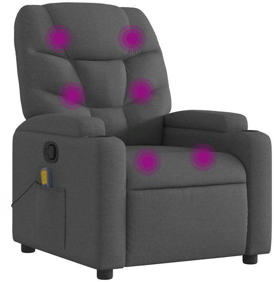 vidaXL Massagestoel verstelbaar stof donkergrijs