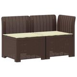 vidaXL - Twee-zits - Tuin - Sofa - met - Kussens - Rieten - Look - 2-zits - PP - Bruin