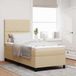 Maison Exclusive - Lit boxspring avec bandes lumineuses LED, couleur crème, 100 x 200 cm, tissu