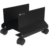 Techly 303294 PC-standaard van staal met wielen, zwart