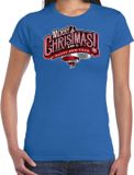 Bellatio Decorations Shoppartners Bv Merry Christmas Kerstshirt / Kerst t-shirt blauw voor dames - Kerstkleding / Christmas outfit M