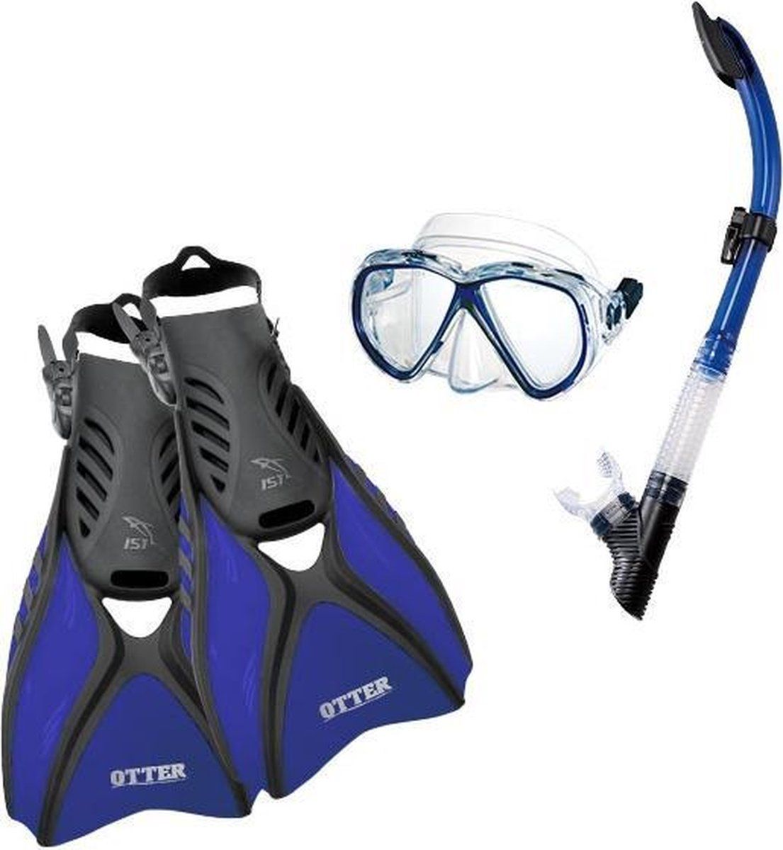 IST Sports Martinique Snorkelset - Volwassenen - Maat 35 tot 48 - Siliconen - Blauw