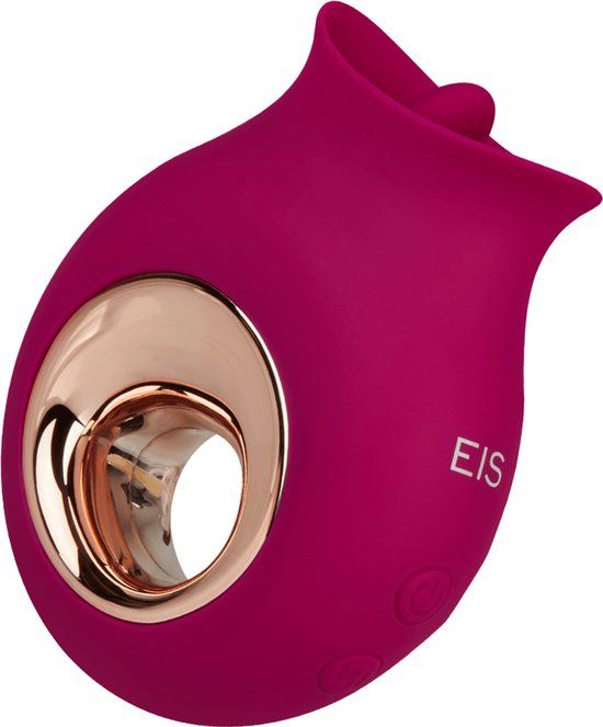 EIS, Oplegvibrator, Siliconen Tongvibrator, Roze, 9.4 cm, Waterdicht, Oplaadbaar