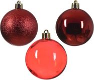 Decoris Kerstballen - 50 stuks - 6 cm - Kunststof - Rood