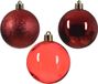 Decoris Kerstballen - 50 stuks - 6 cm - Kunststof - Rood