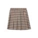 s.Oliver pied-de-poule korte A-lijn rok met plooien - bruin/beige