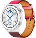 Strap-it Bracelet en cuir pour Huawei Watch GT 3 Pro 43mm - Rose vif/Brun rouge