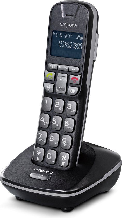 Emporia TH-21 - Senioren Telefoon - Draadloze Telefoon - Nummerherkenning - Zwart