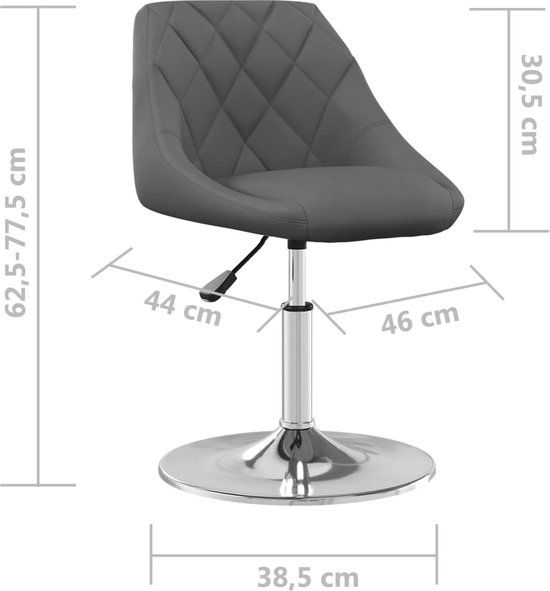 vidaXL Eetkamerstoelen draaibaar 2 stuks fluweel donkergrijs